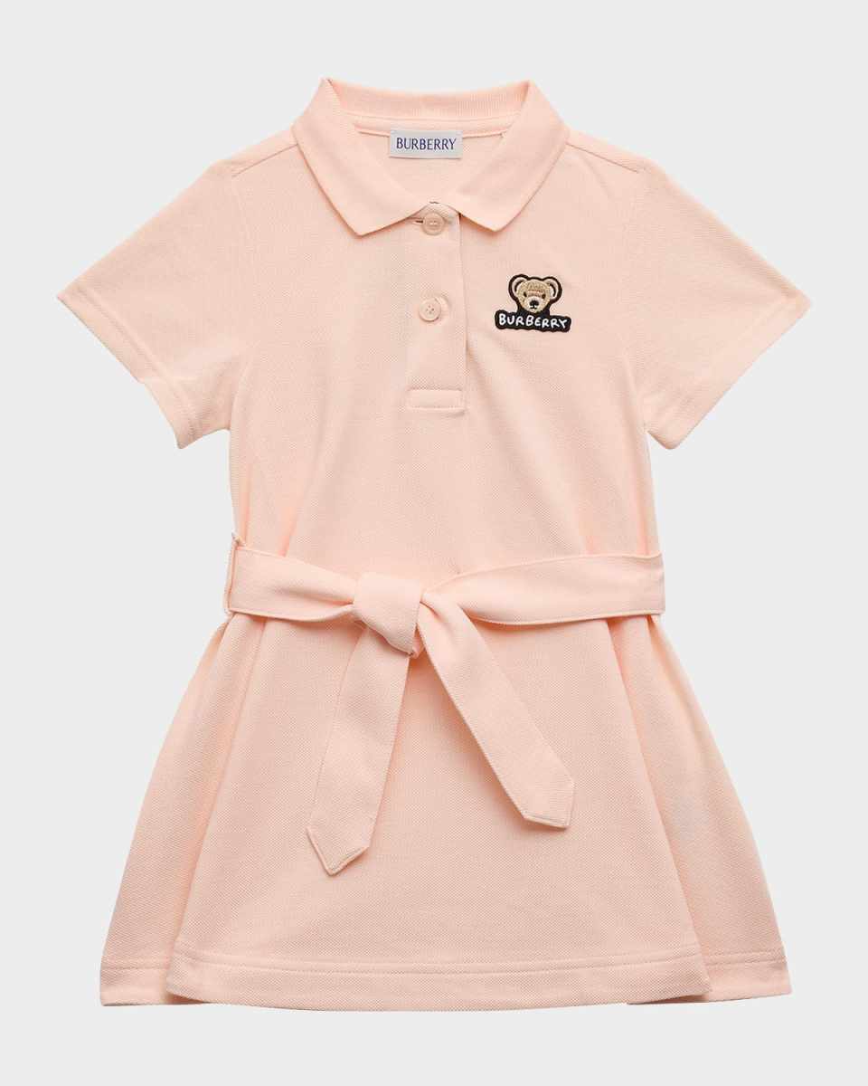 Girl's Astrid Bear Patch Polo Dress, Size 6M-